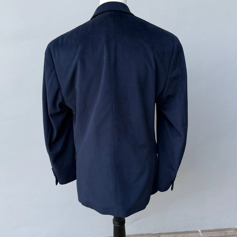 DKNY Deep Blue Navy Single Breast Sport Coat Blazer Jacket Medium